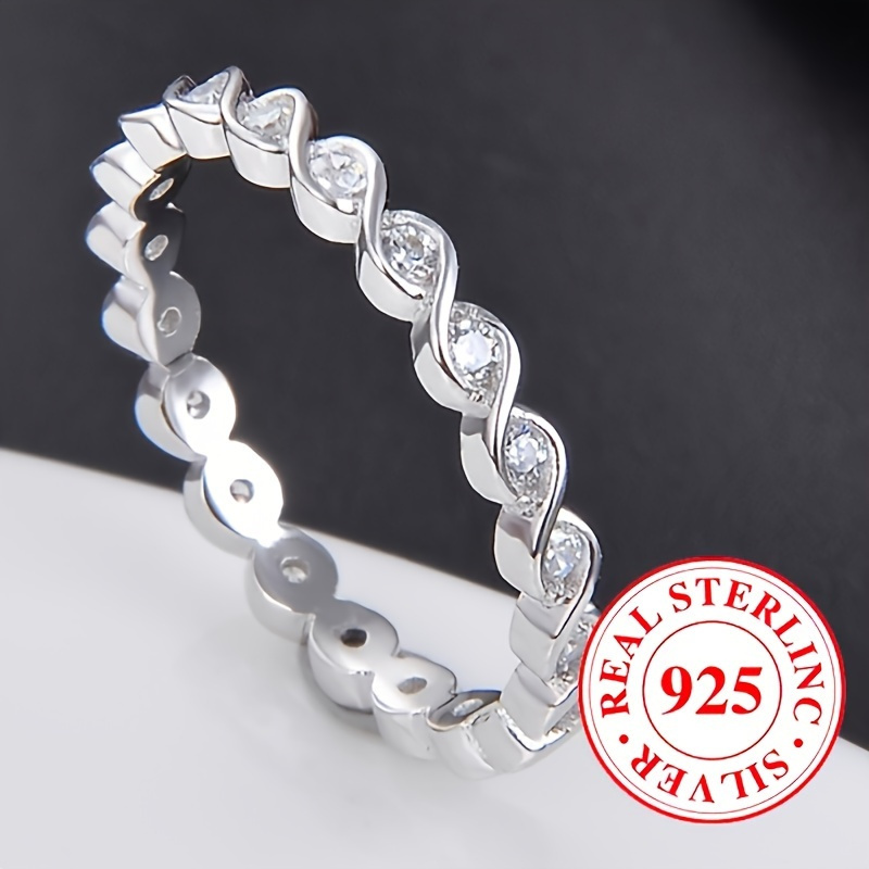 925 Sterling Silver Eternal Ring with Zirconia Women's Gift